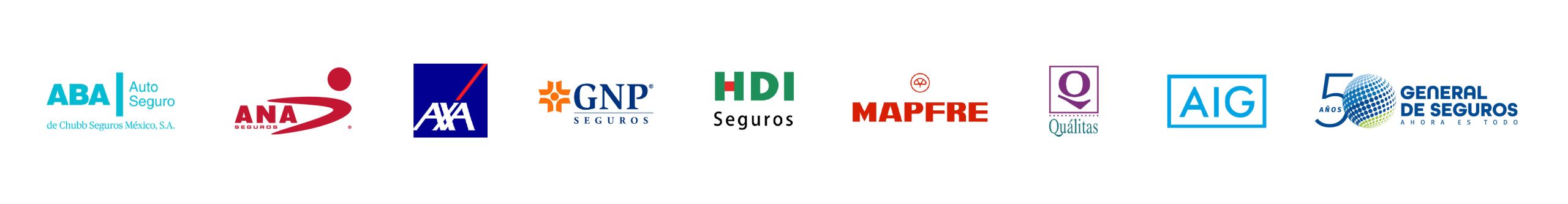 Logos Aseguradoras MX Cintillo Logos Aseguradoras MX Banner cintillo